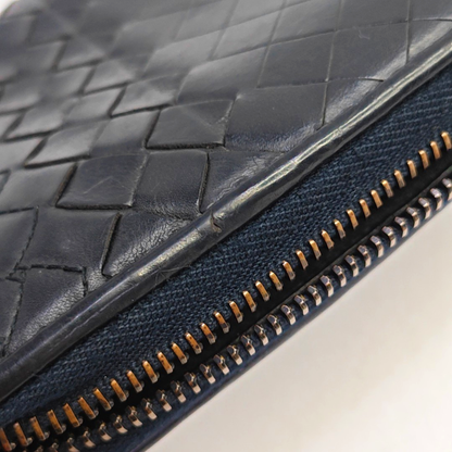 BOTTEGA VENETA Black Cowhide Woven Wallet Black hardware-(SKU)-947169349