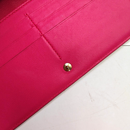 DIOR Lady Dior Fuchsia sheepskin cannage-quilted wallet Golden hardware-(SKU)-959164811