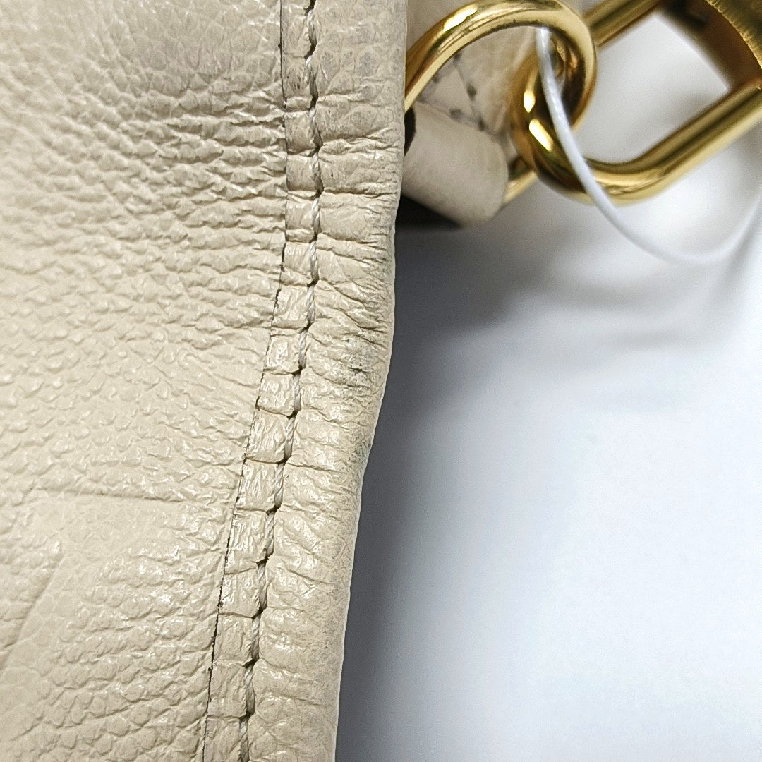LOUIS VUITTON DIANE Beige Calfskin Monogram Crossbody Shoulder Bag with Detachable Strap and Golden Hardware, 2 Straps-(SKU)-970862956
