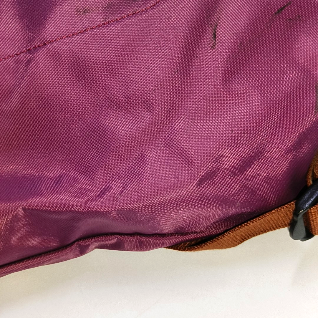 LONGCHAMP Le Pliage Medium size Plum Red Nylon Backpack Handbag Golden hardware-(SKU)-942661340