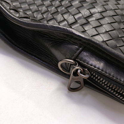 BOTTEGA VENETA Black Cowhide Braided Handbag Black hardware-(SKU)-955793328