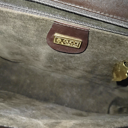 GUCCI Burgundy Leather Single Shoulder Bag Golden hardware Removable shoulder strap-(SKU)-932491489