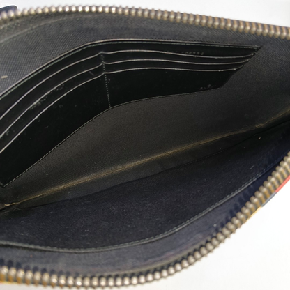 GUCCI Courrier Black Coated Canvas Monogram Embroidered Handbag Silver Hardware-(SKU)-953095633