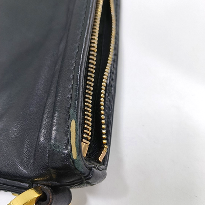 BVLGARI Black Leather Crossbody Bag Single Shoulder Bag Golden hardware Removable shoulder strap-(SKU)-929674210