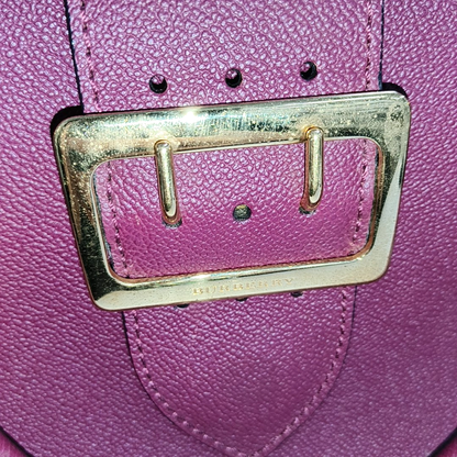 BURBERRY Buckle Burgundy Leather Single Shoulder Bag Golden hardware Removable shoulder strap-(SKU)-940108439