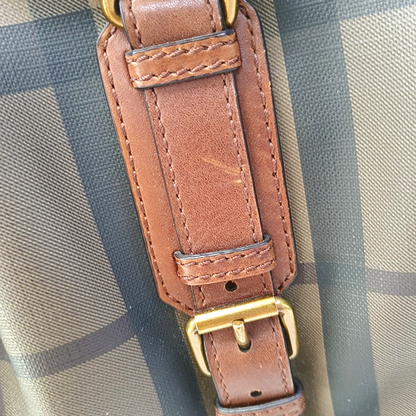 BURBERRY Northfield Brown Coated Canvas Single Shoulder Bag Handbag Crossbody Bag Golden hardware-(SKU)-959101361
