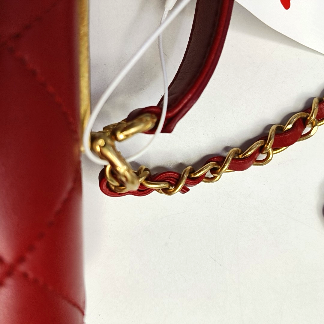 CHANEL TRENDY CC Red Calfskin Quilted Single Shoulder Bag Tote with Gold Hardware, 30 Clasp-(SKU)-946084069