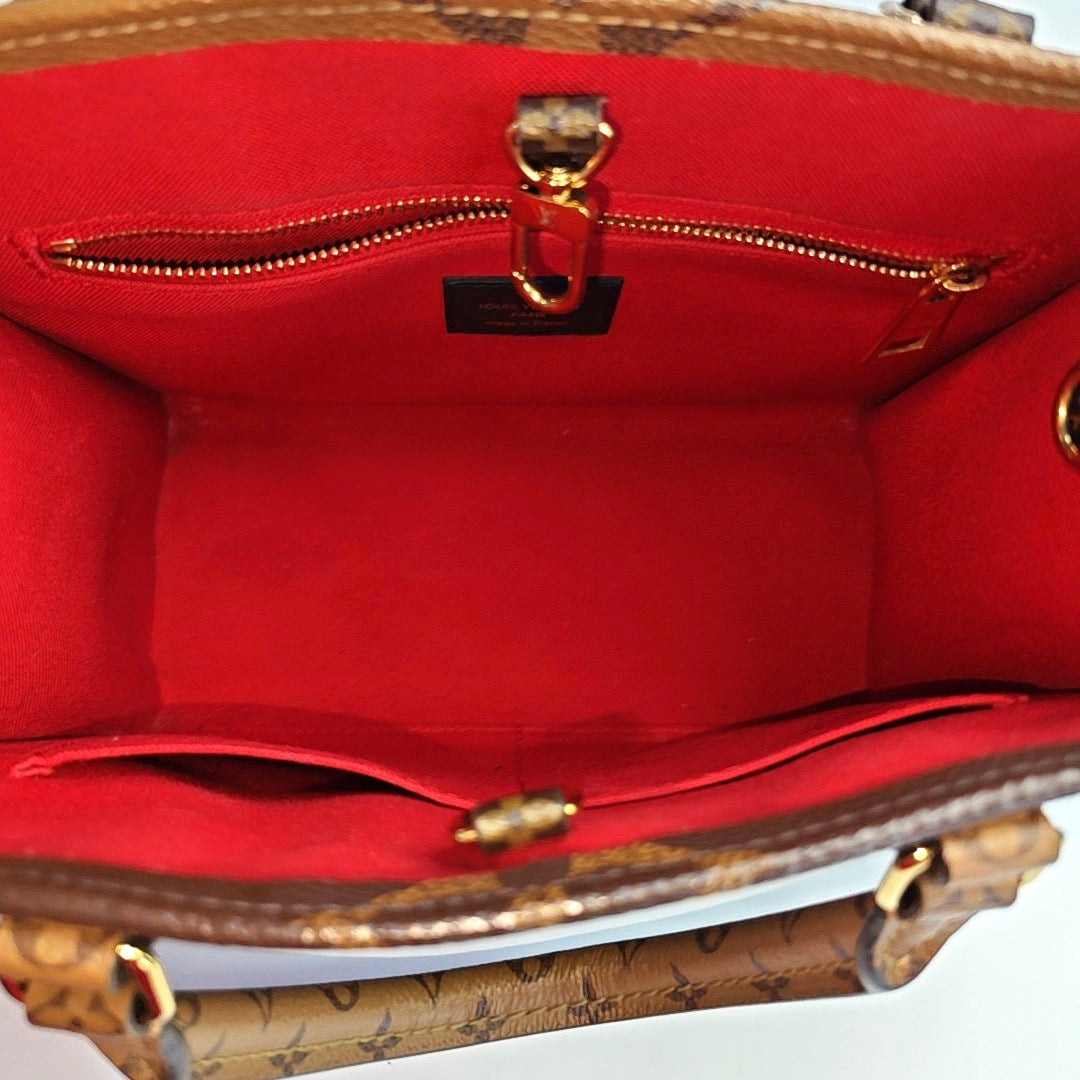 LOUIS VUITTON ONTHEGO Small Monogram Brown Coated Canvas Flower Print Jungle Bag Shoulder Bag Crossbody Bag Golden Hardware Removable Strap-(SKU)-964869214