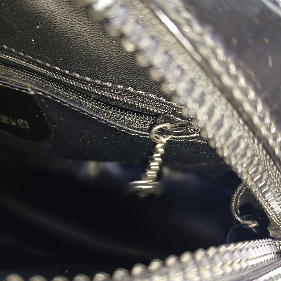 GUCCI Black Fabric Bamboo Handle Handbag Silver Hardware-(SKU)-945627916