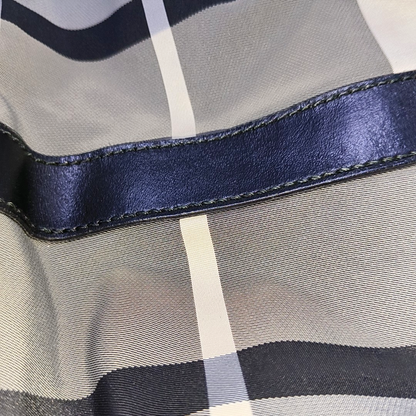 BURBERRY Gray Nylon Battle Horse Plaid Single Shoulder Bag Golden hardware-(SKU)-943189474