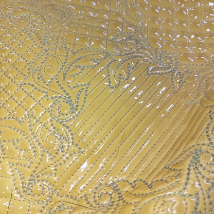 VERSACE Yellow Patent Leather Quilted Handbag Golden hardware-(SKU)-930265862