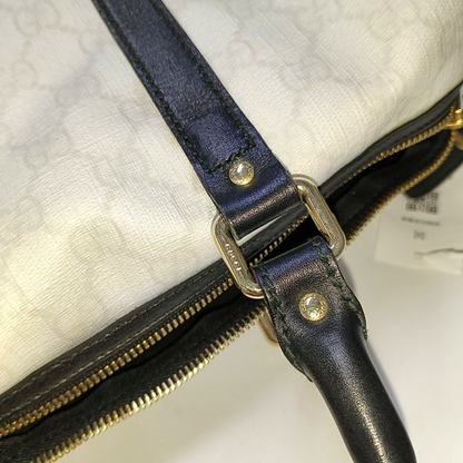 GUCCI Joy White Coated Canvas Monogram Handbag Golden hardware-(SKU)-942429656