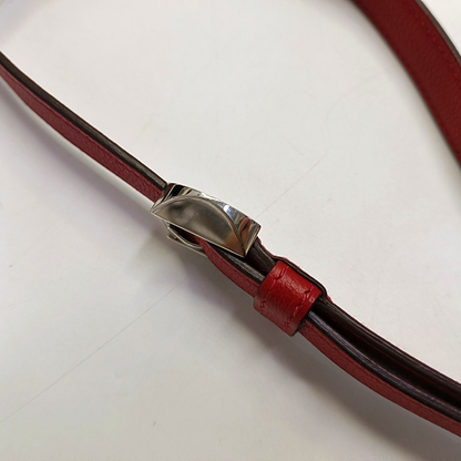 HERMÈS 2002 26 Red Evercolor Calfskin Crossbody Shoulder Bag with Silver Hardware, C-(SKU)-951512594