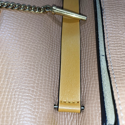 Chloé Drew mini Nude Pink Cowhide Piggy Bag Crossbody Bag Single Shoulder Bag Golden hardware-(SKU)-929848200