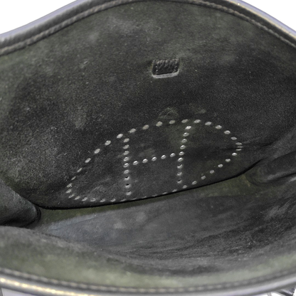 HERMÈS Evelyne GM Black Clemence Leather Shoulder Bag with Silver Hardware-(SKU)-964794155