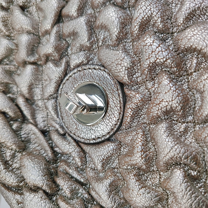 Alexander McQUEEN Silver Leather Quilted Single Shoulder Bag Tote Bag Silver Hardware-(SKU)-14444557
