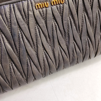 Miu Miu Matelassé Grey Lamb Skin Quilted Crossbody Bag-(SKU)-950467025