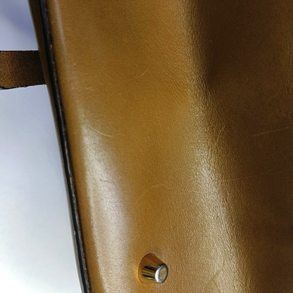 BURBERRY Milverton Khaki Leather Tote Golden hardware-(SKU)-951123220