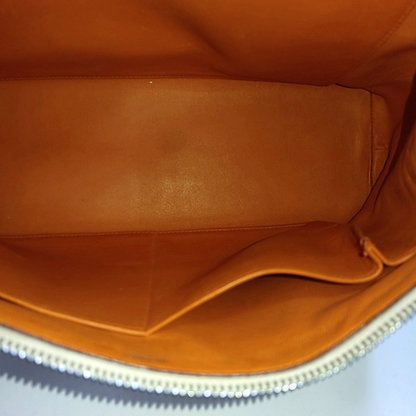 HERMÈS Yeoh Orange Pink Buffalo Leather Single Shoulder Bag Silver Hardware 🄶 Sub Pockets-(SKU)-951814551