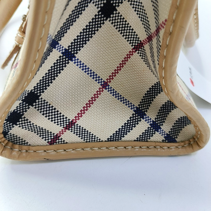 BURBERRY Tote bag Beige Canvas Handbag Silver Hardware-(SKU)-959771657