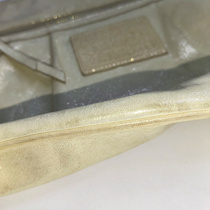 COACH Champagne Special Material Patchwork Quilted Single Shoulder Bag Silver Hardware Removable shoulder strap-(SKU)-937632095