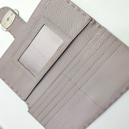 FENDI Light Purple Cowhide Wallet Silver Hardware-(SKU)-946207495