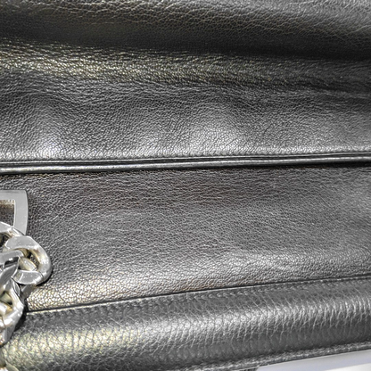 Cartier Tote bag Black Leather Single Shoulder Bag Silver Hardware-(SKU)-932283889