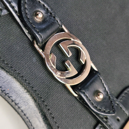 GUCCI Tote bag Black Canvas Quilted Cutout Tote Bag Silver Hardware-(SKU)-948087482