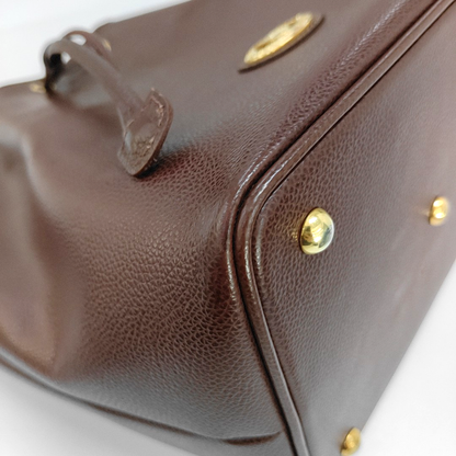 BURBERRY Bucket bag Dark Brown Cowhide Shoulder Bag Single Shoulder Bag Handbag Golden hardware-(SKU)-960309716