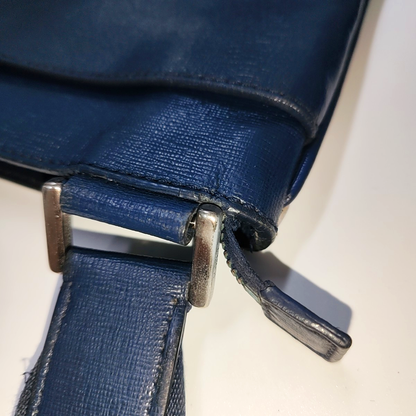 FENDI Dark blue cowhide shoulder bag Silver Hardware-(SKU)-946008239