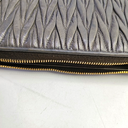 Miu Miu Matelassé Grey Lamb Skin Quilted Crossbody Bag-(SKU)-950467025