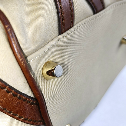 BURBERRY CanterburyMedium Khaki Canvas No Shoulder Bag-(SKU)-936730743