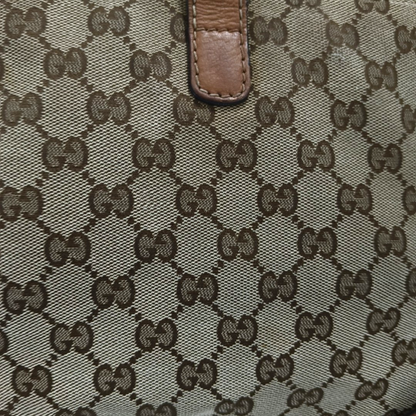 GUCCI Trunk Brown Canvas Old Flower Single Shoulder Bag Tote Bag Golden hardware-(SKU)-13447280