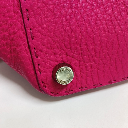 FENDI Tote bag Fuchsia cowhide handbag Silver Hardware-(SKU)-957044385