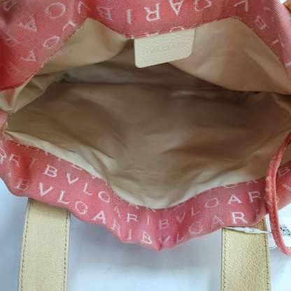 BVLGARI SOPHIA Pink Canvas Floral Handbag Single Shoulder Bag Golden hardware Sub-bag-(SKU)-949452566