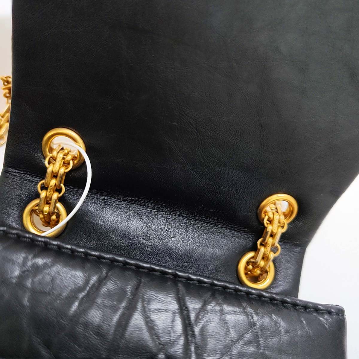 CHANEL 2.55 Black Leather Quilted Chain Shoulder Bag with Gold Hardware, 30 Clasps-(SKU)-963142533