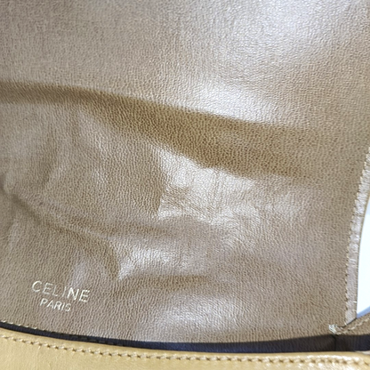 CELINE Brown Leather Single Shoulder Bag Crossbody Bag Silver Hardware-(SKU)-14353451
