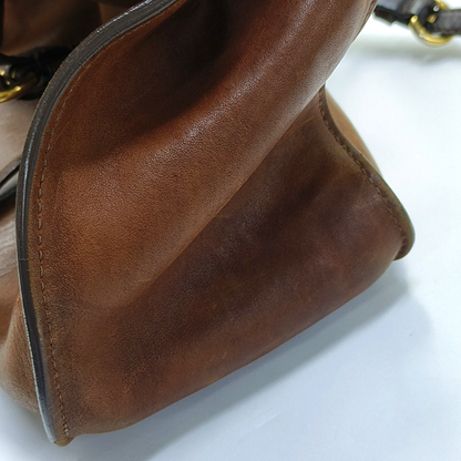 Miu Miu Tote bag Brown cowhide studded single shoulder bag handbag Golden hardware Pouch detachable shoulder strap-(SKU)-958962712