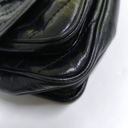 YSL NIKI Small Black Calfskin Quilted V-Shape Crossbody and Single Shoulder Bag with Black Ruthenium Hardware-(SKU)-969924683