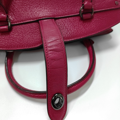 COACH MERCER Fuchsia Leather Studs Carriage Single Shoulder Bag Crossbody Handbag Black hardware Removable shoulder strap-(SKU)-934322406