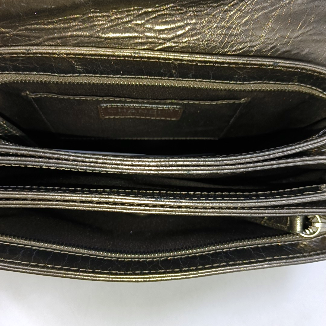 CHANEL CLASSIC FLAP Medium Champagne Calfskin Quilted Shoulder Bag with Silver Hardware-(SKU)-958254208