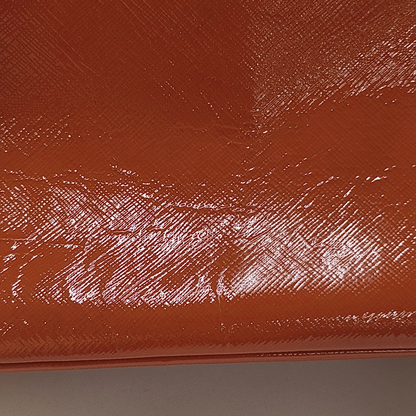 PRADA Promenade Orange Red Cowhide Logo Cross Grain Single Shoulder Crossbody Bag Golden hardware Removable shoulder strap-(SKU)-957813224