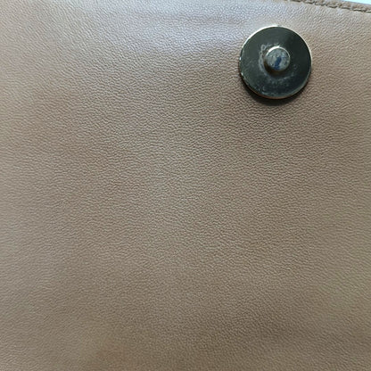 CHANEL CHOCOLATE BAR Khaki Lamb Skin Ice Grain Single Shoulder Bag with Gold Hardware, 8 Clasp-(SKU)-967802267