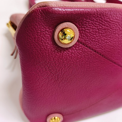 Miu Miu Pink Cowhide Crossbody Tote Bag Single Shoulder Golden hardware Removable shoulder strap-(SKU)-956651797