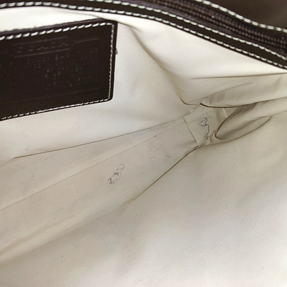 COACH Khaki canvas monogram crossbody bag, handbag Silver Hardware-(SKU)-951046342