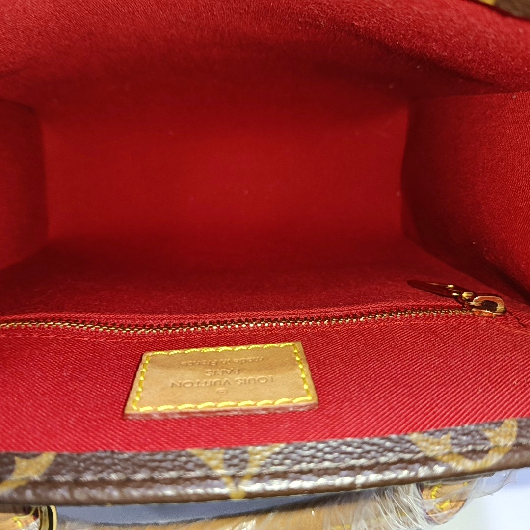 LOUIS VUITTON SAC PLAT BB Brown Coated Canvas Monogram Notepad Bag Crossbody Shoulder Bag Sling Bag Golden Hardware Removable Strap-(SKU)-954740431