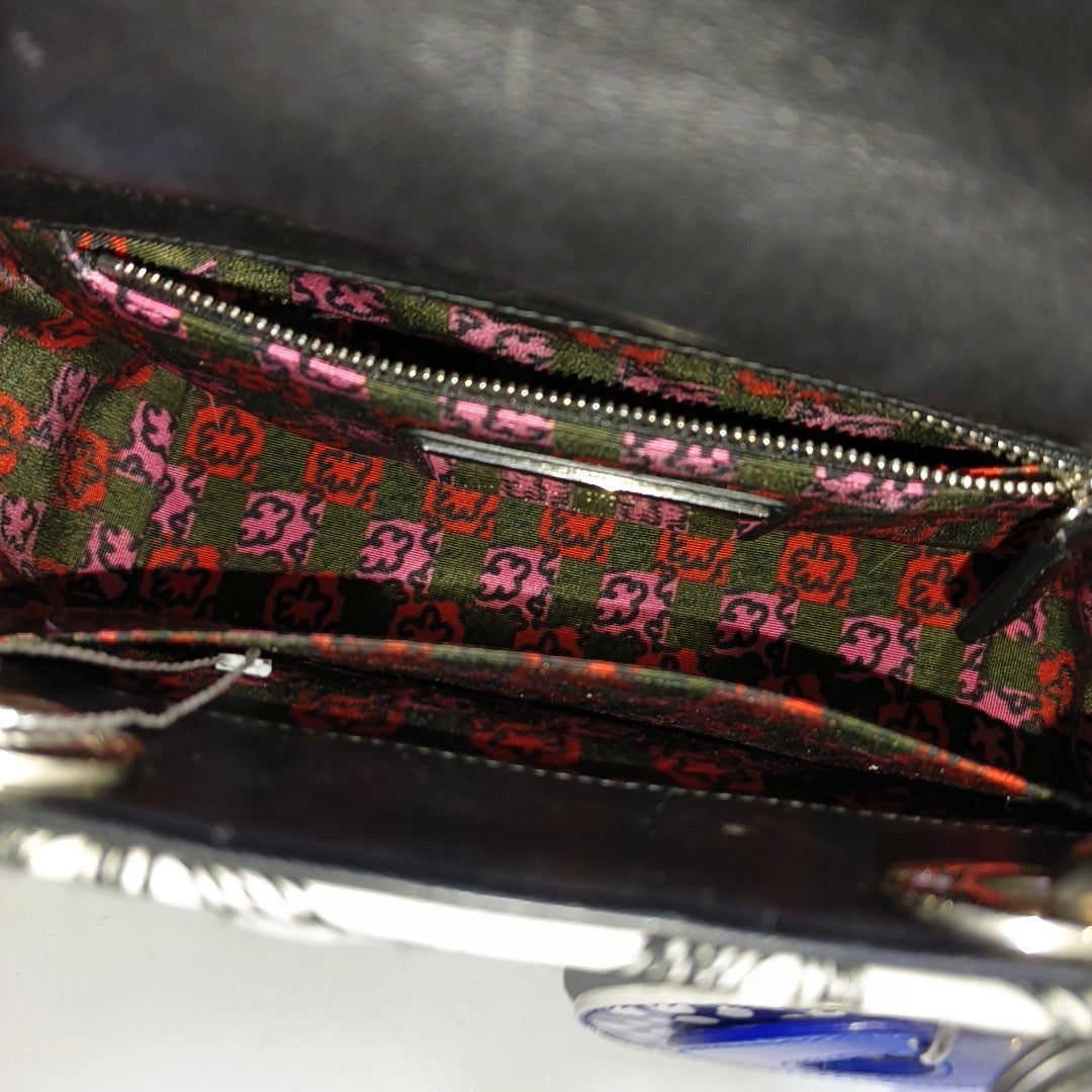 DIOR Lady Dior White Lamb Leather Printed Shoulder Bag Crossbody Bag Silver Hardware Removable Strap-(SKU)-969826731