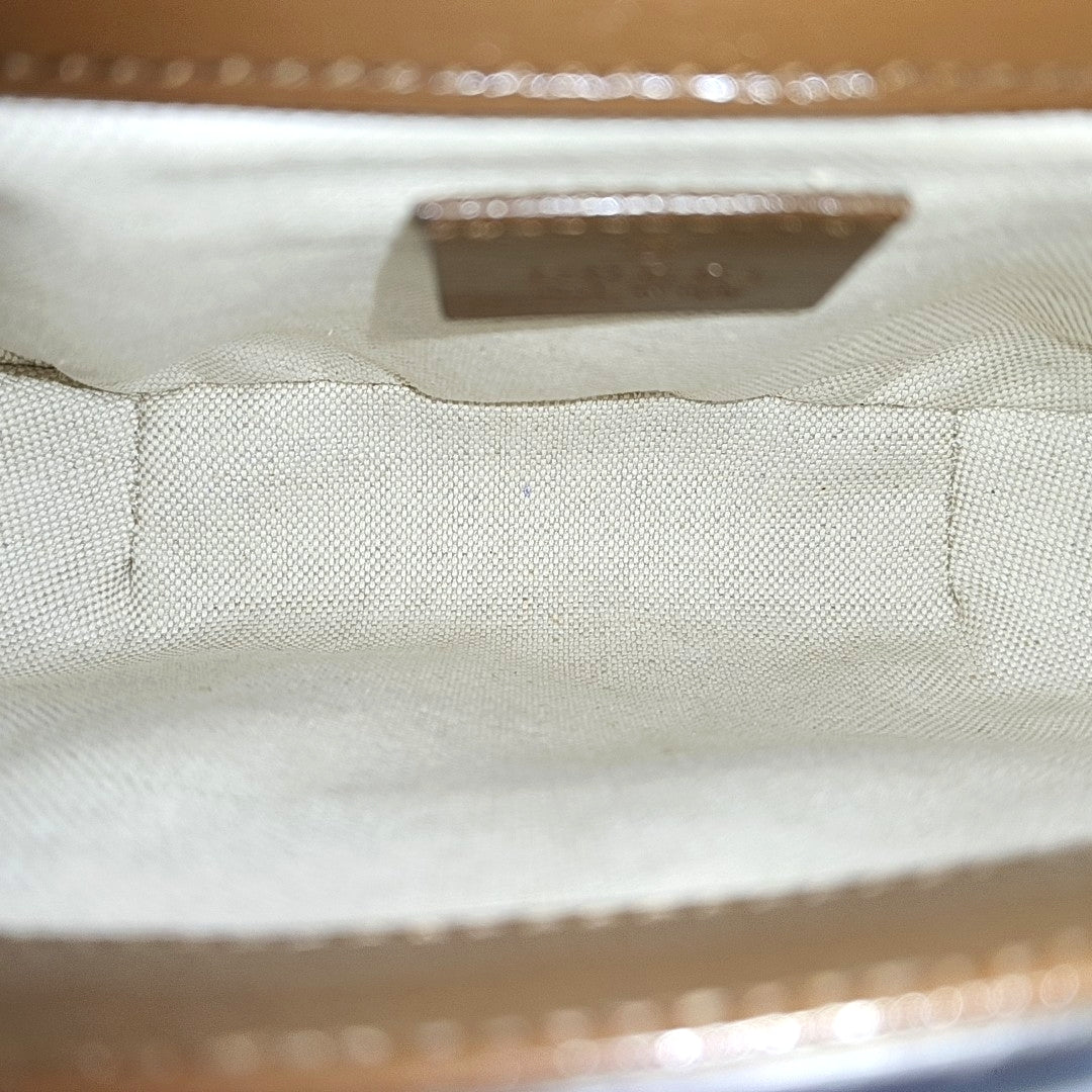 GUCCI Horsebit 1955 Mini Khaki Coated Canvas Shoulder Bag with Horsebit Detail, Gold Hardware, 2 Detachable Shoulder Straps, Complete Accessories-(SKU)-970201463