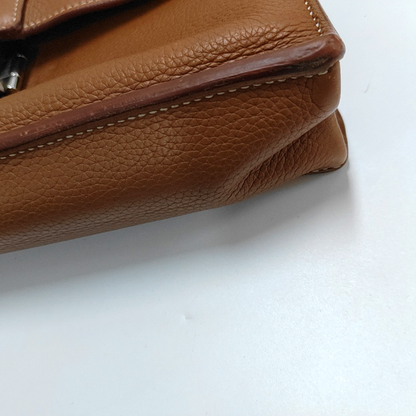 HERMÈS Sac A Depeches 27 Gold Brown Clemence Leather Handbag Silver Hardware K Engraved-(SKU)-965014761