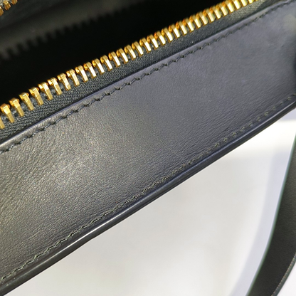SOPHIE HULME Tote bag Black Leather Embossed Single Shoulder Bag Golden hardware Removable shoulder strap-(SKU)-939128260
